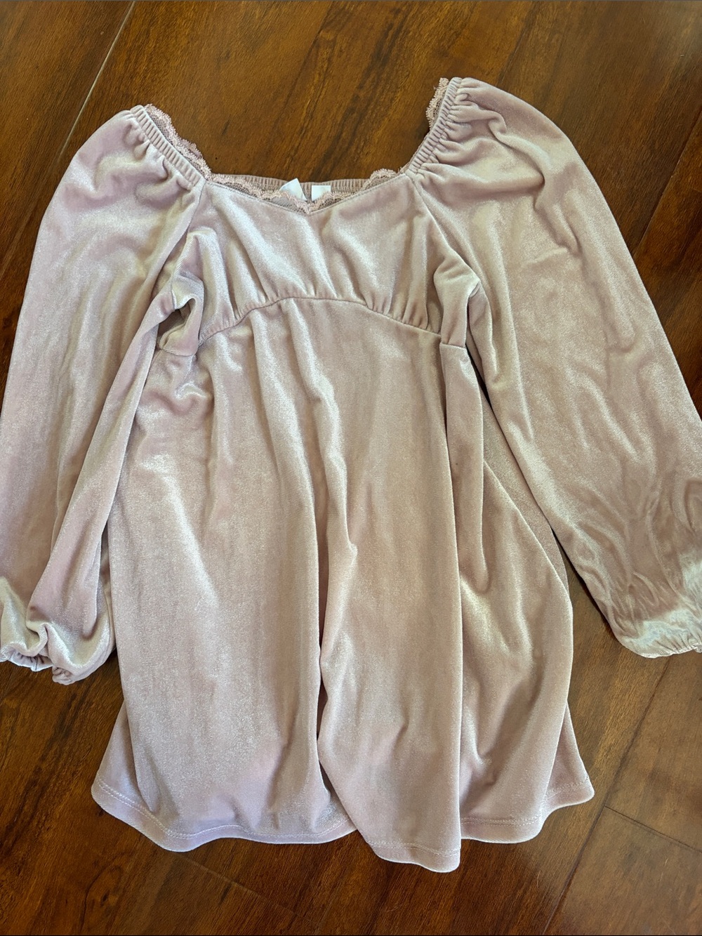GAP Girls Velvet Tunic Dress - Light Mauve